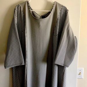 Black and white pin strip dress